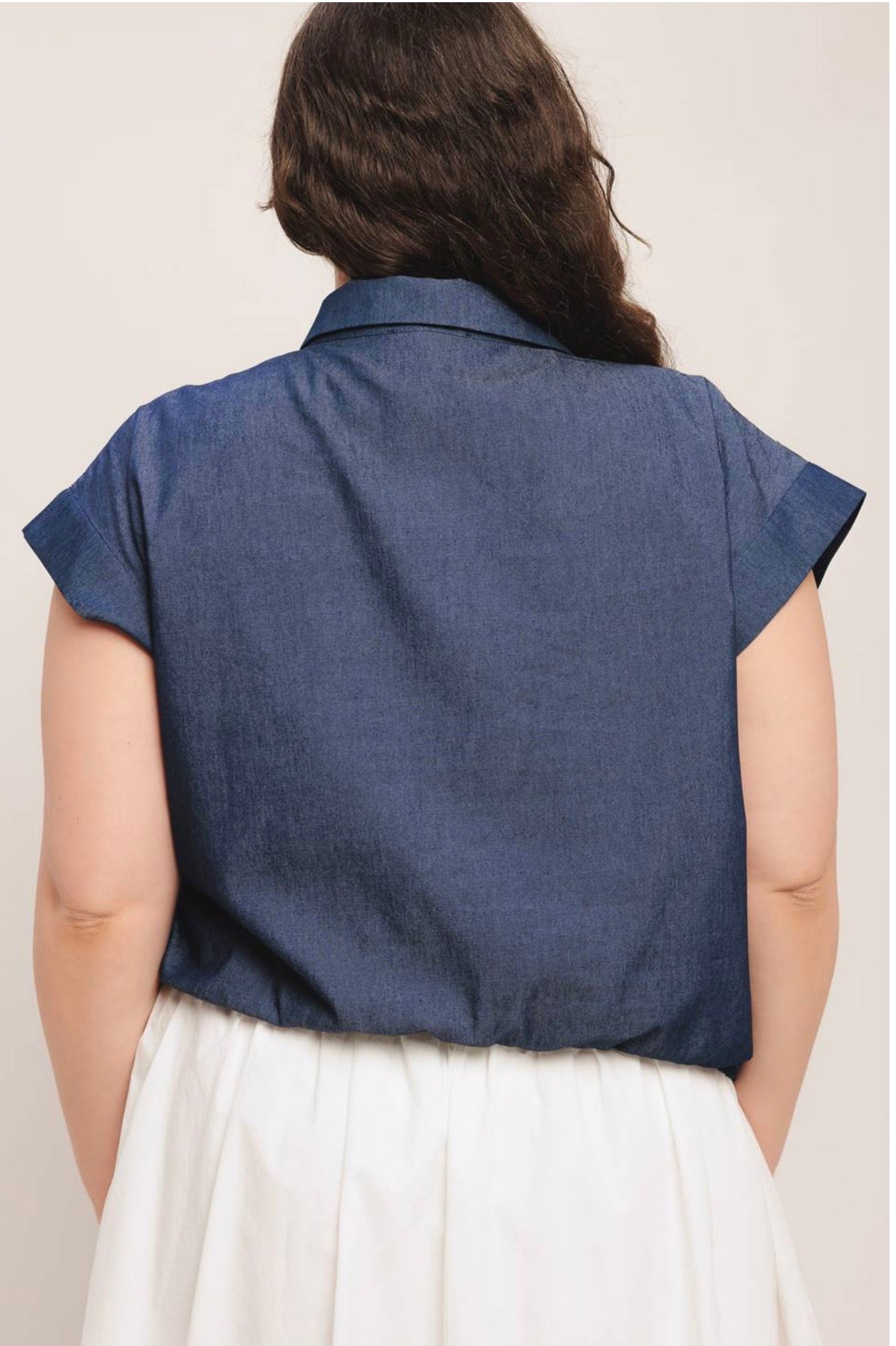 PLUS SIZE DARK INDIGO TOP