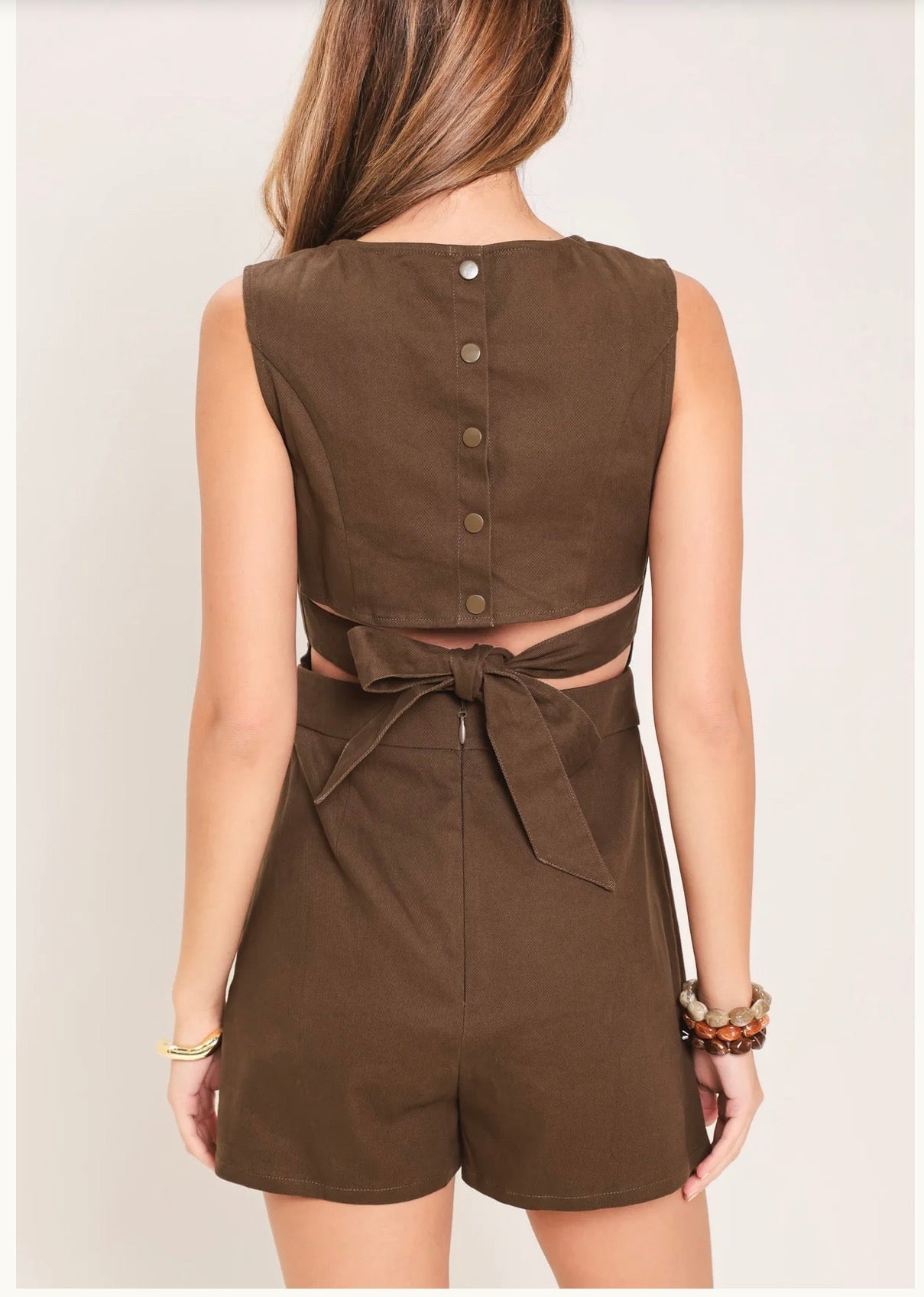 BROWN SKORT ROMPER