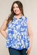 PLUS SIZE CLASSY BLUE TOP