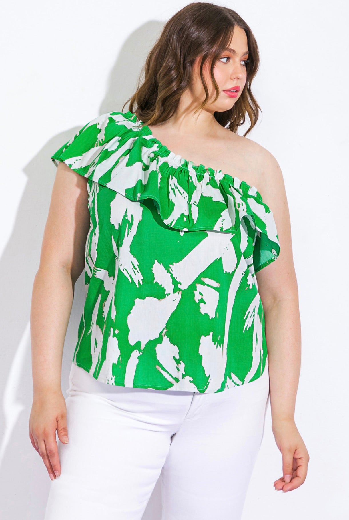 PLUS SIZE CLASSY GREEN TOP