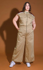 PLUS SIZE BEIGE JUMPSUIT