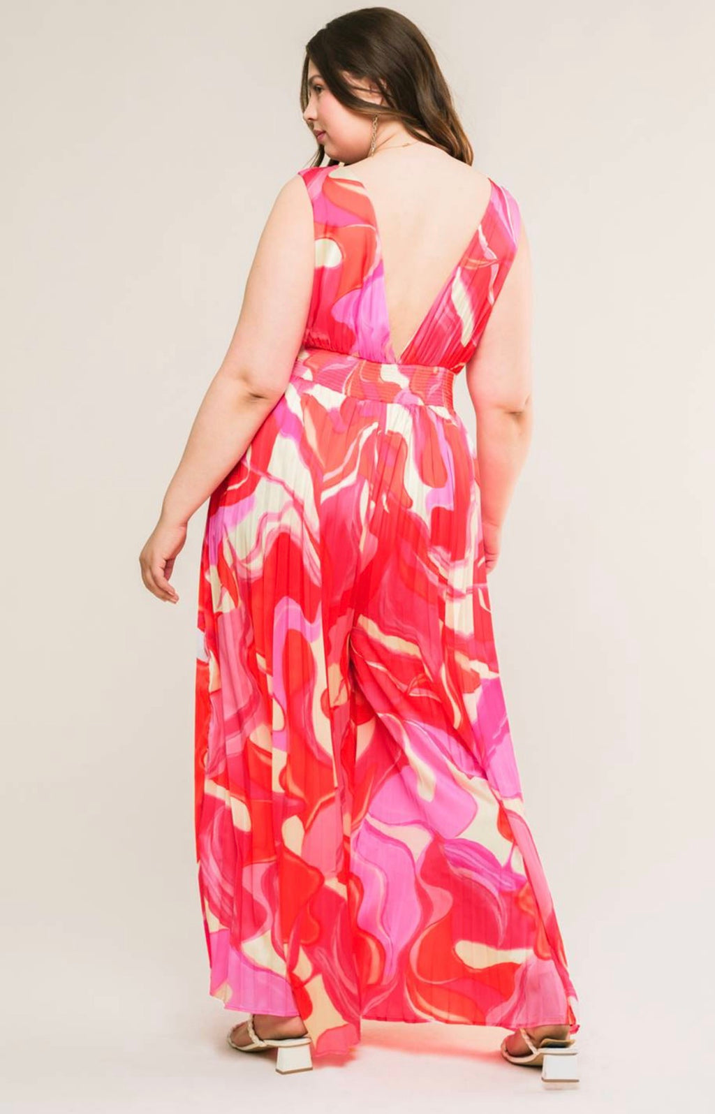 PLUS SIZE PINK/RED JUMPSUIT