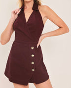 CLASSY REDBEAN SKORT ROMPER