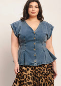 PLUS SIZE DENIM TOP