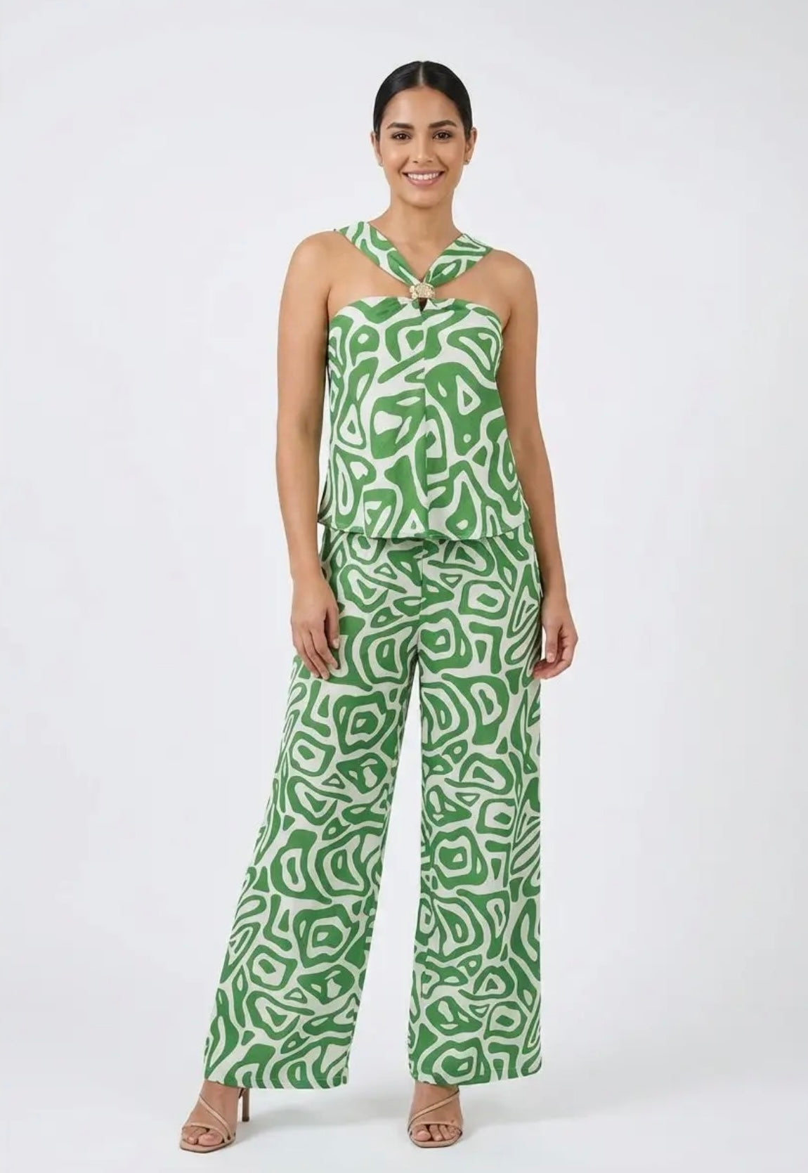 TOP & WIDE- LEG PANTS SET
