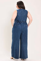 PLUS SIZE DENIM JUMPSUIT