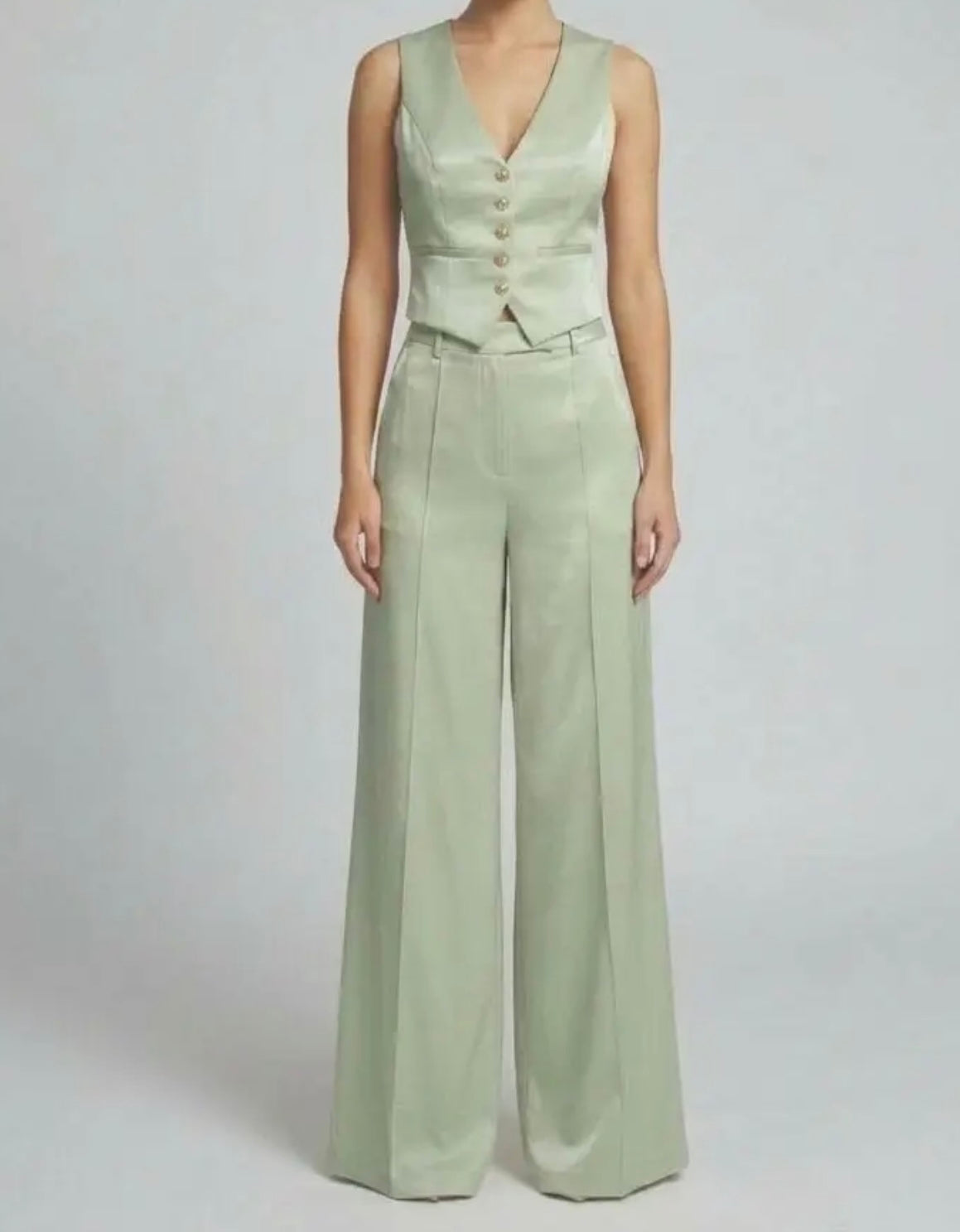 VEST AND WIDE LEG PANTS SET
