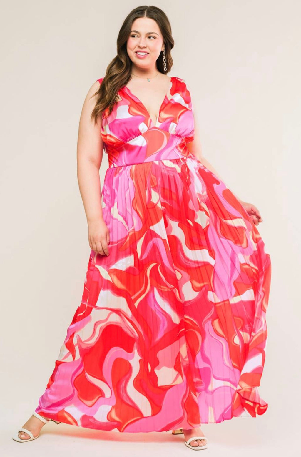 PLUS SIZE PINK/RED JUMPSUIT