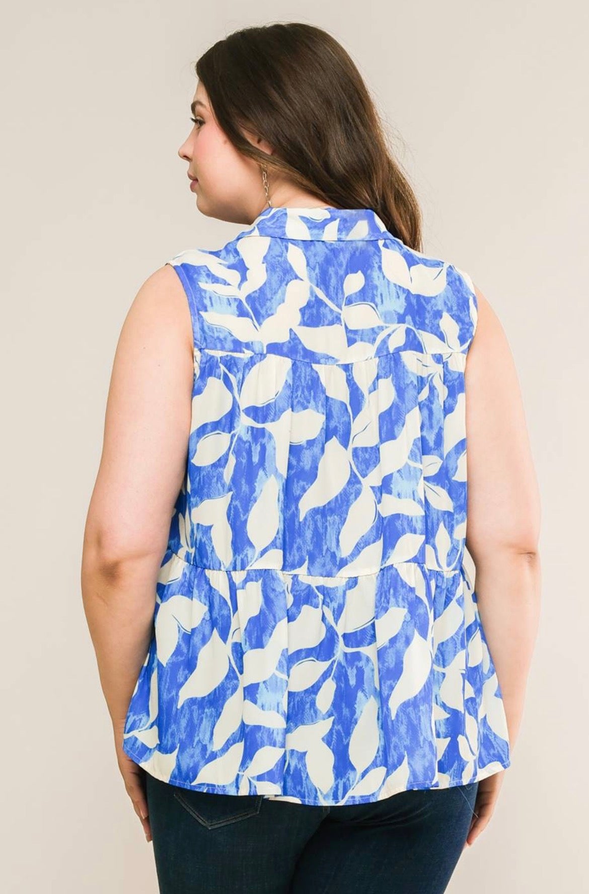 PLUS SIZE CLASSY BLUE TOP