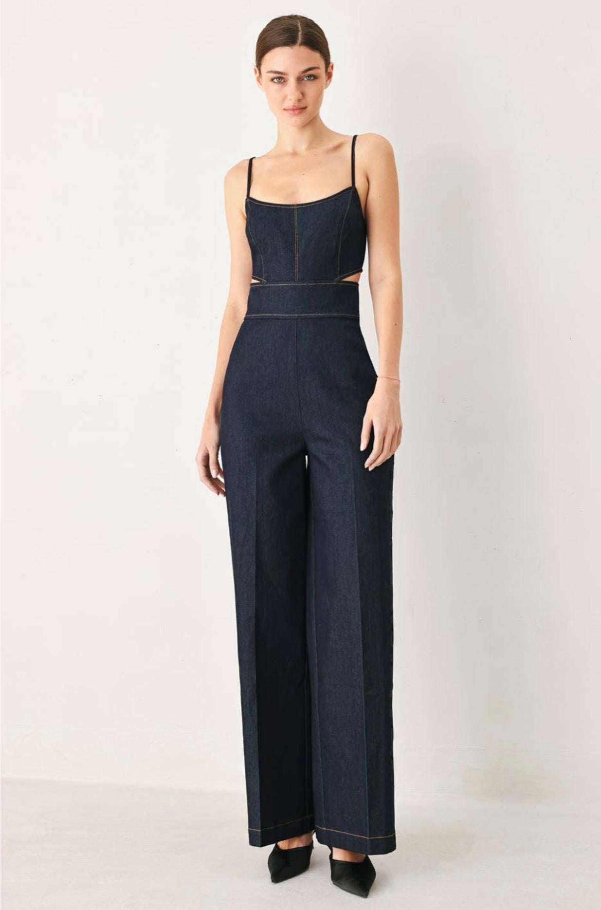 CLASSY DARK DENIM JUMPSUIT