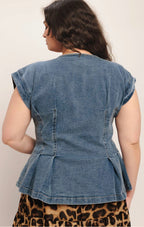 PLUS SIZE DENIM TOP