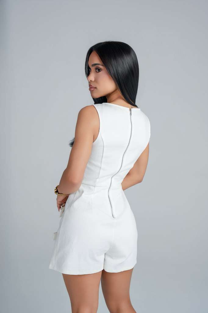 PURE WHITE ROMPER DRESS